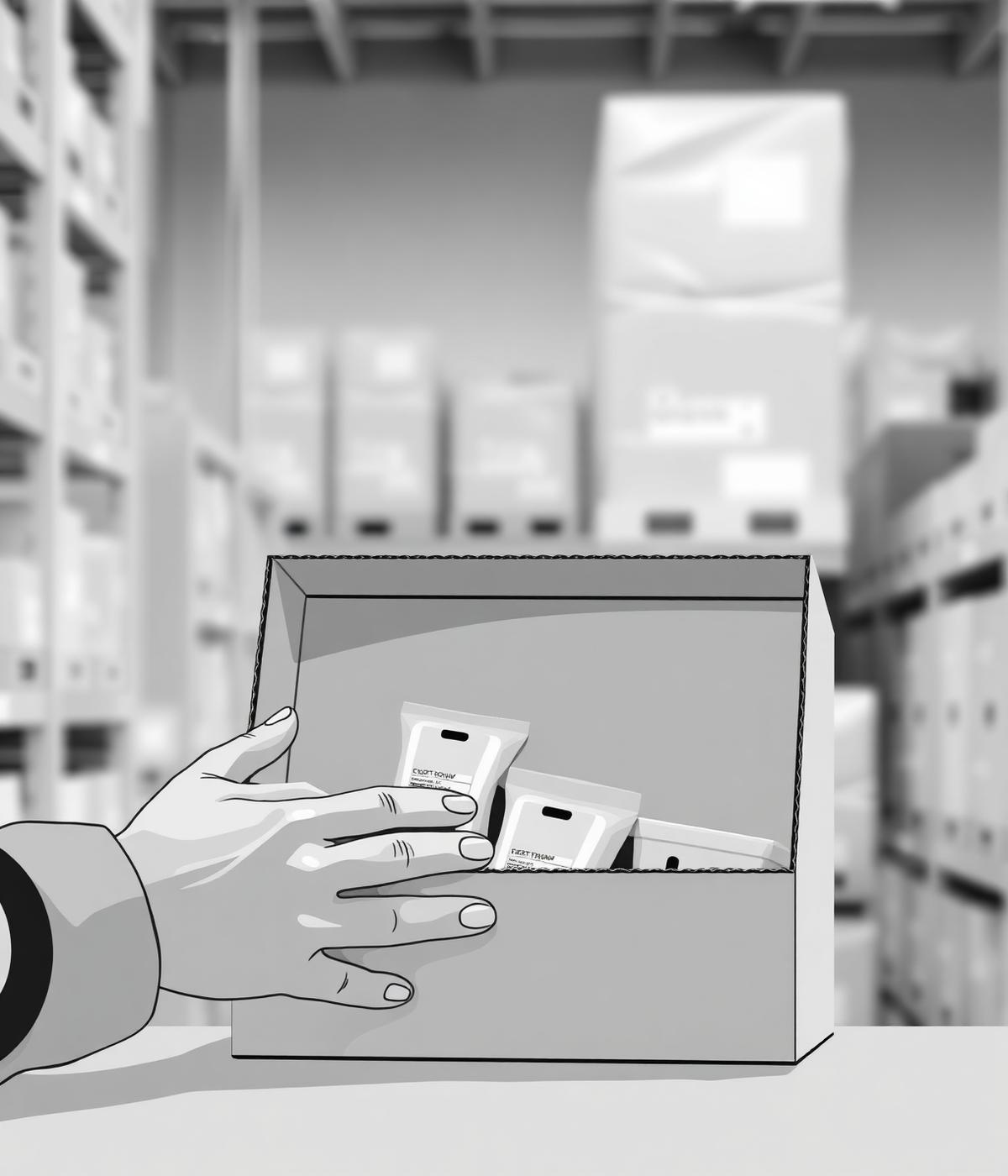Contrôle manuel des produits dans notre entrepôt